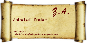 Zabolai Andor névjegykártya